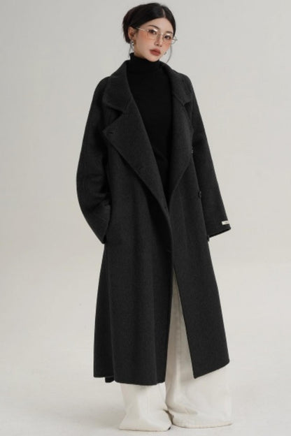 Elegant Charcoal Wool Coat