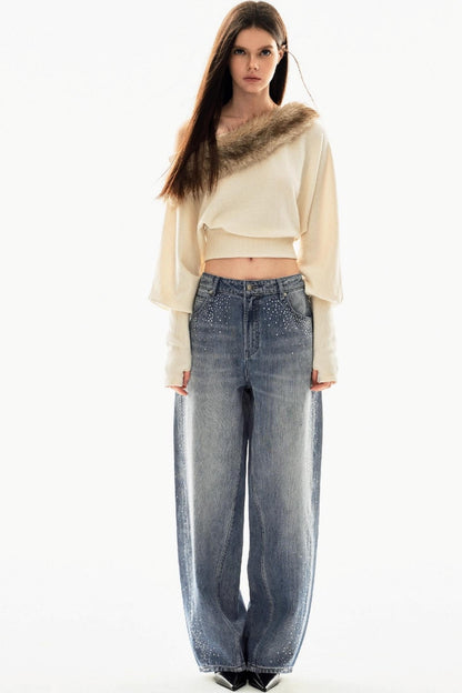 Detachable Fur Collar Sweatshirt