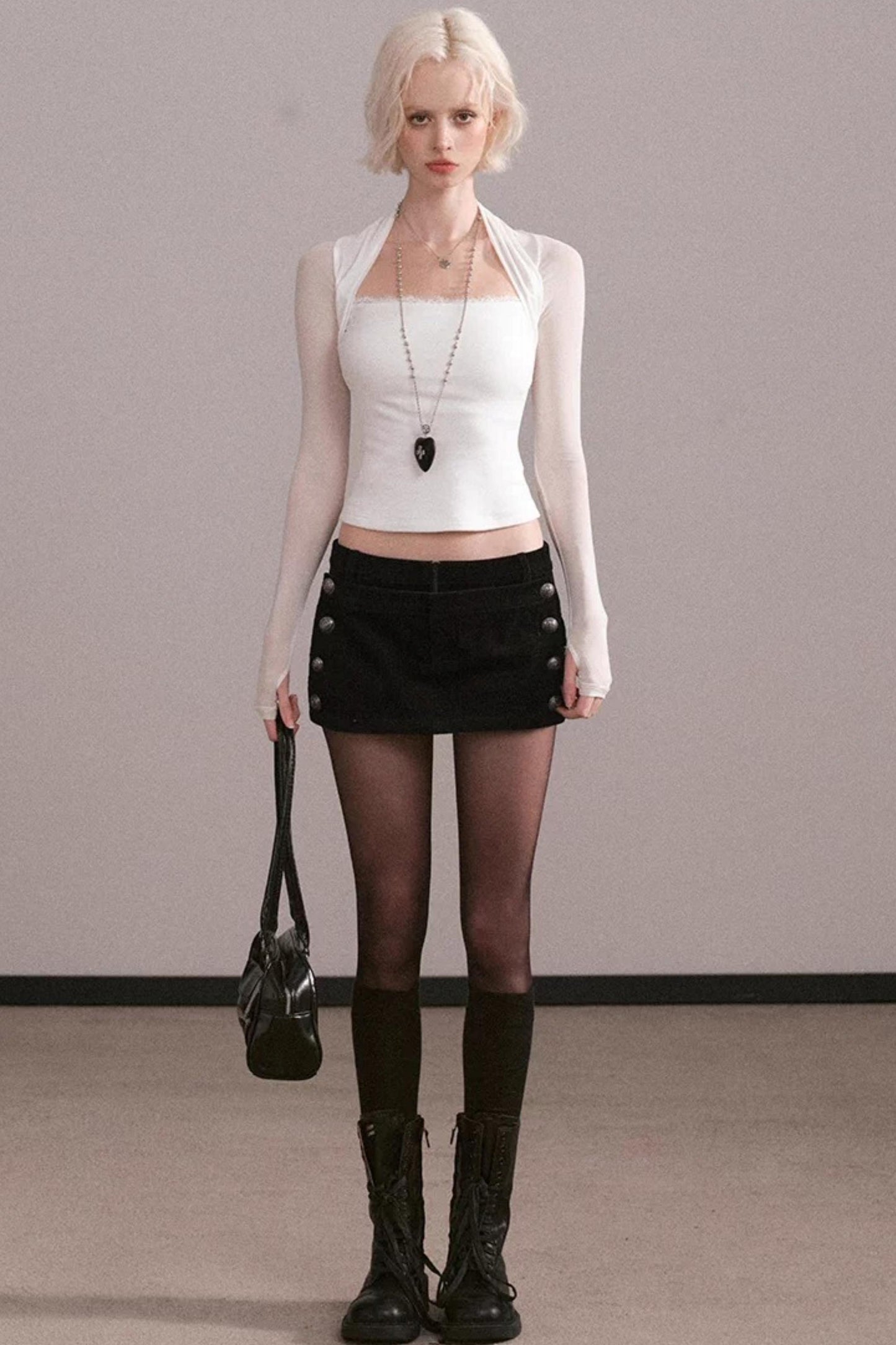 Lace Mesh Waist-Cinching Vest