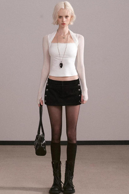 Lace Mesh Waist-Cinching Vest