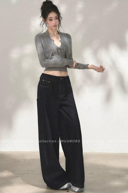 Vintage Asymmetric Denim Pants