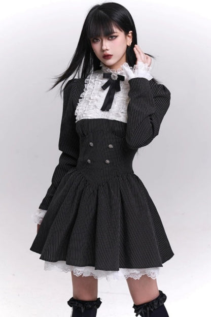 Medieval Striped Gothic Dress