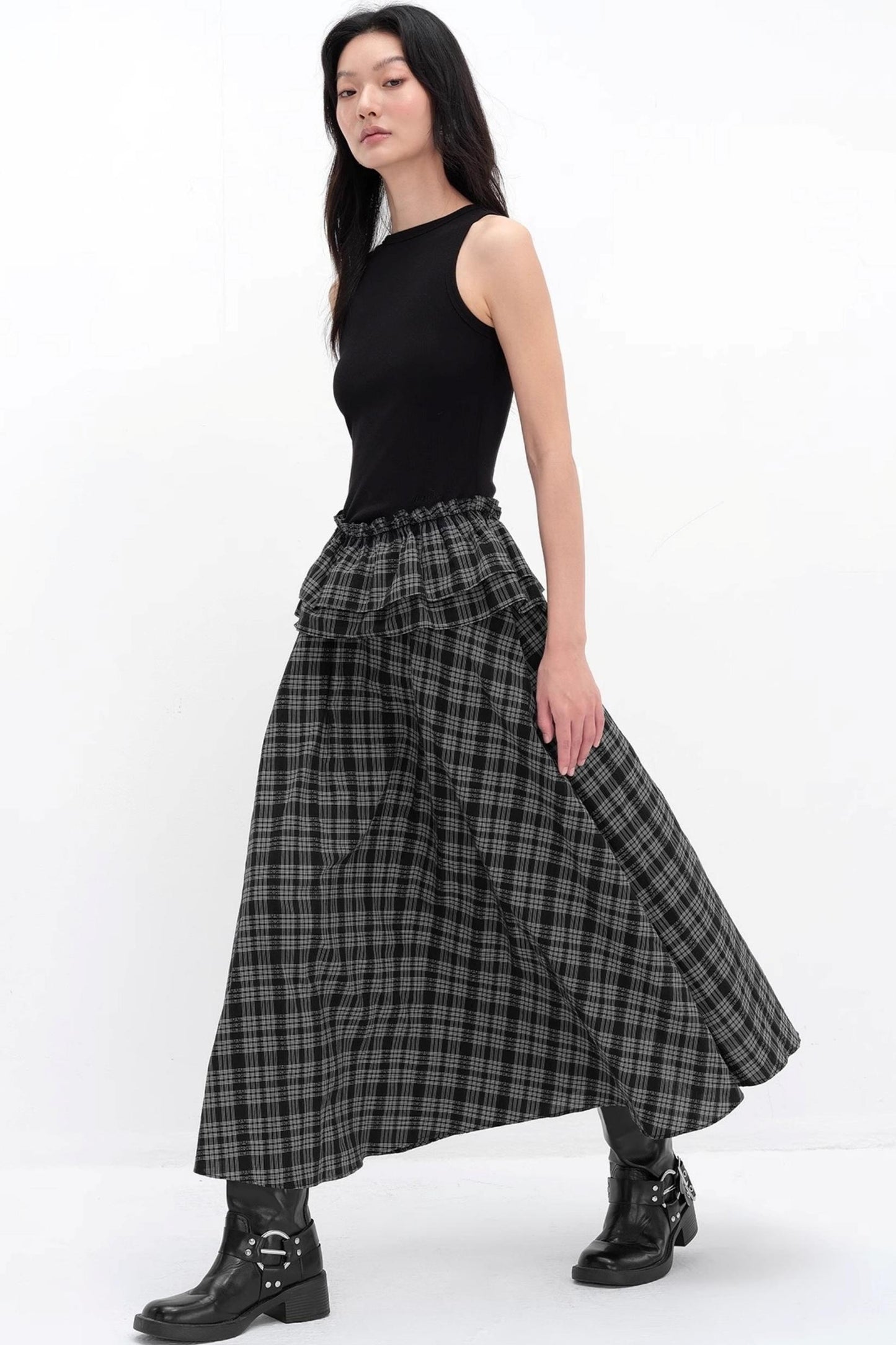 V-Lace Patchwork A-Line Dress