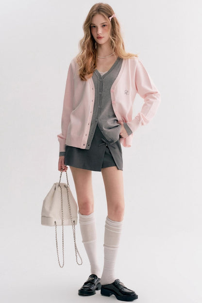 Soft Pink V-Neck Sweater