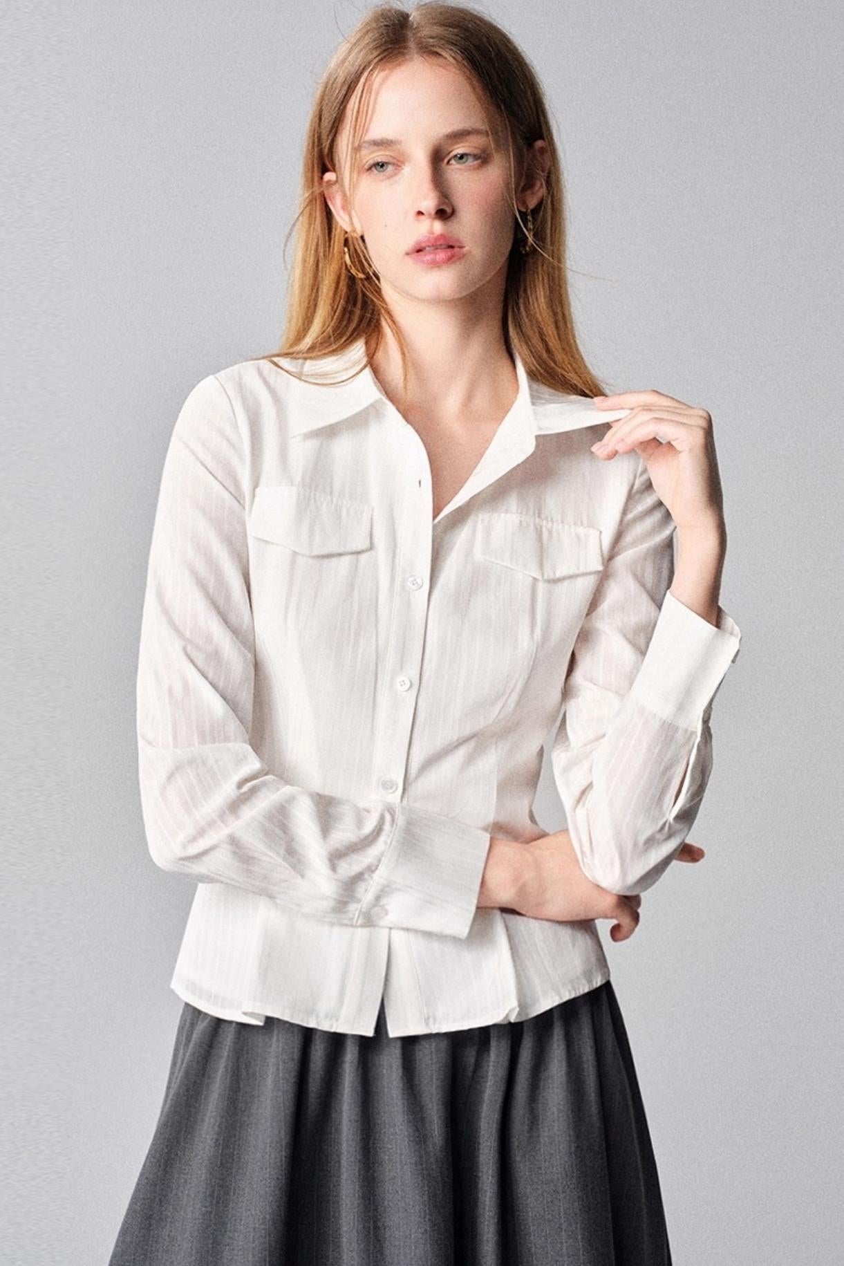 Seas Lyocell White Slimming Shirt