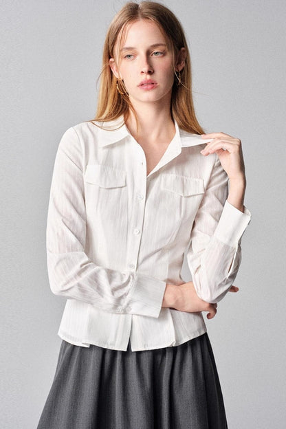 Seas Lyocell White Slimming Shirt