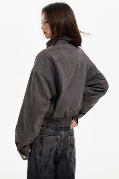 Vintage Lapel Loose Cargo Jacket