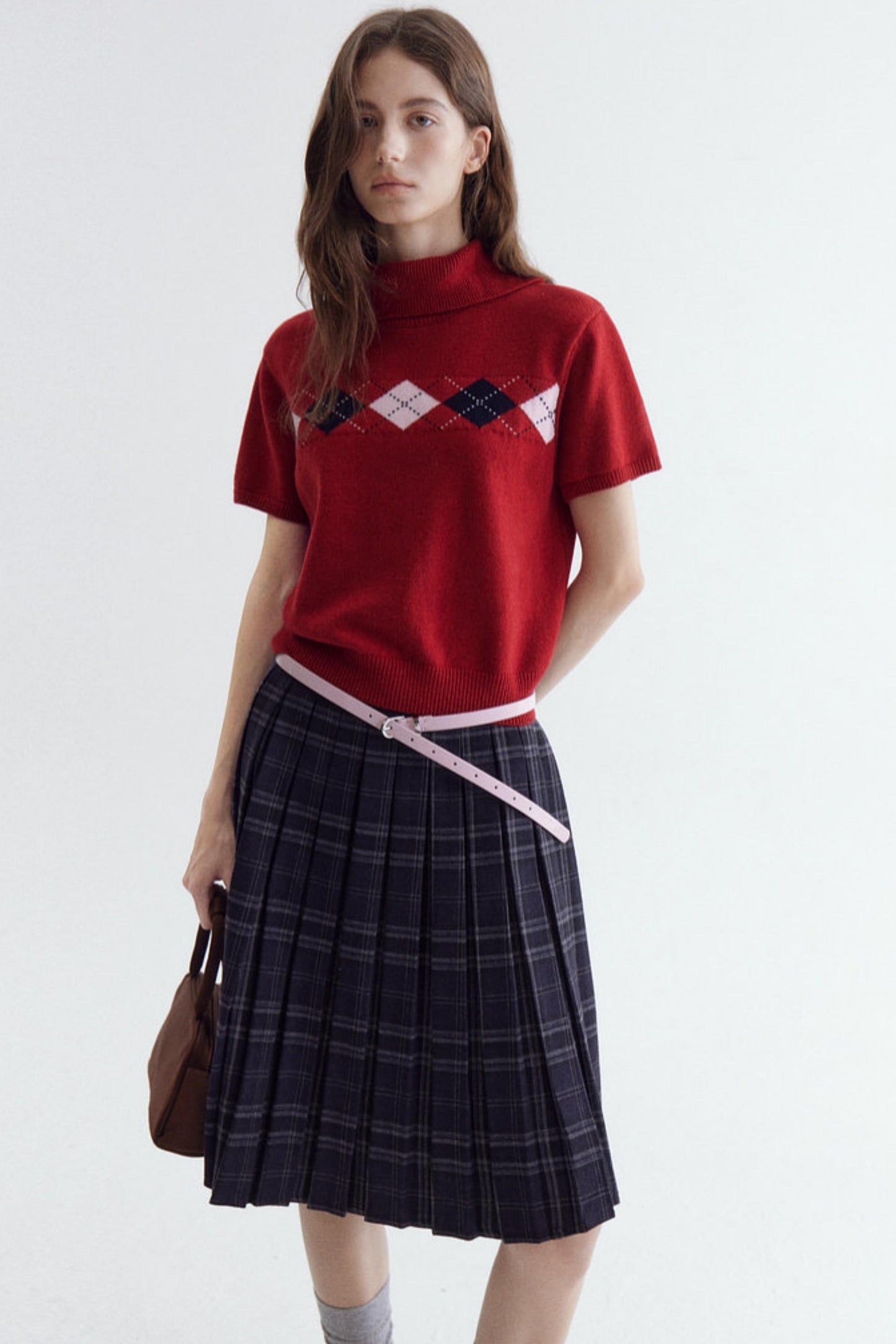 Argyle Jacquard Knit Top