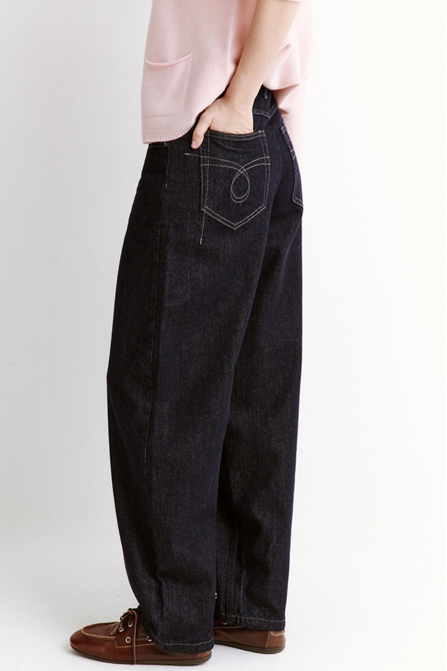 Winter Vintage Contrast Jeans Pants