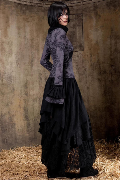 Retro Color-Block Knit Top