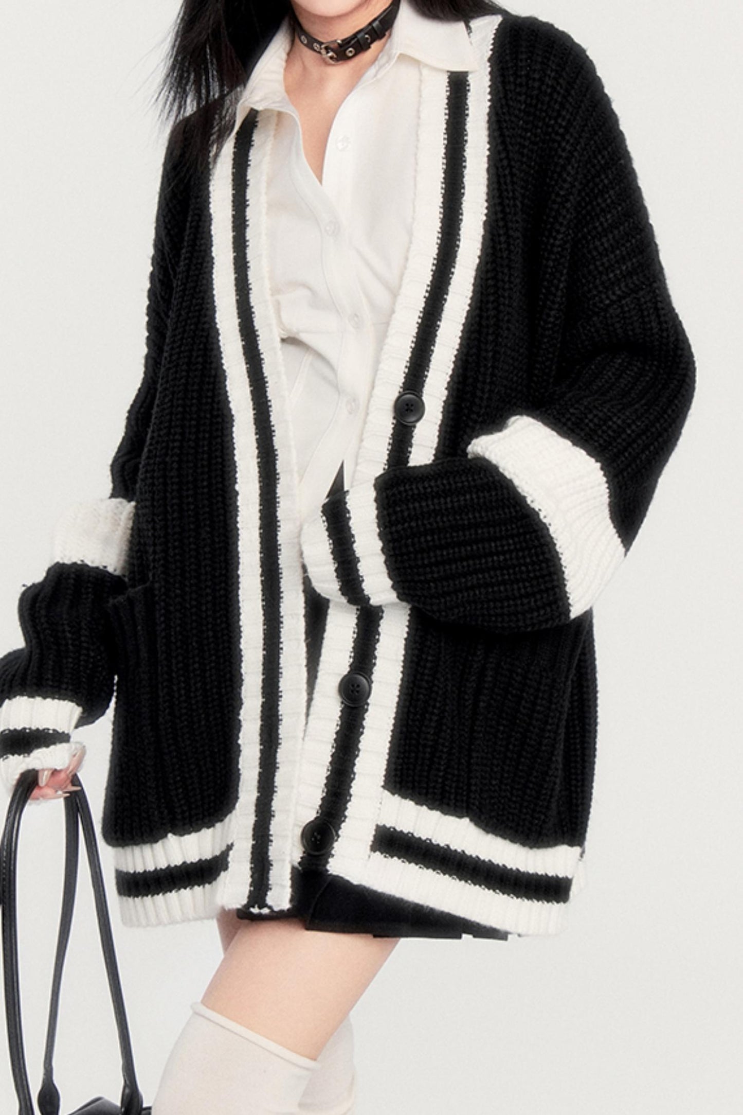 Tokyo Letterhead Retro V-Neck Cardigan