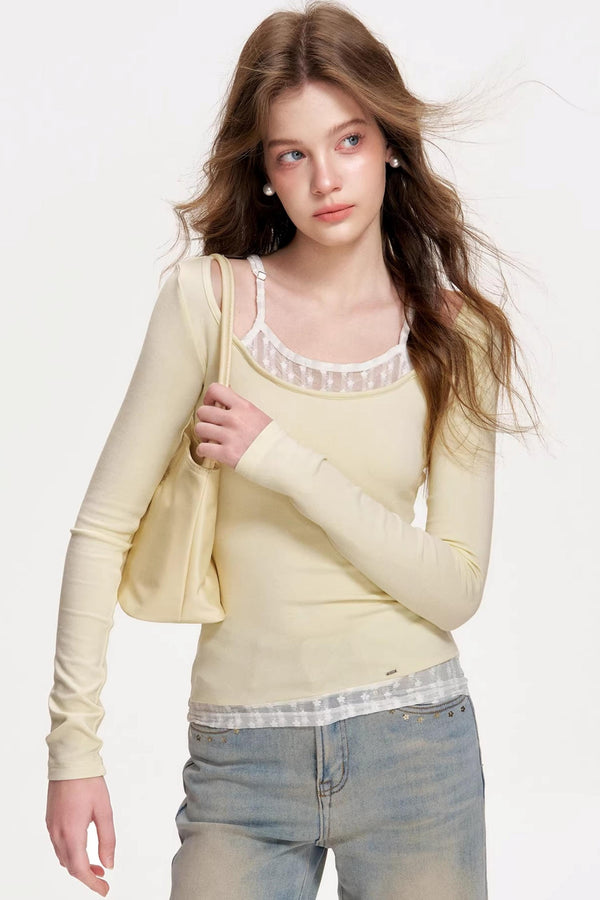 Custom-Dyed Wool Lace Top