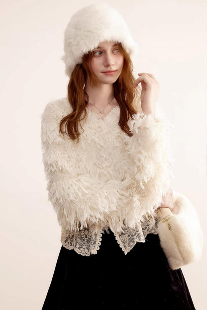 Lace Patchwork Fringe Jacket