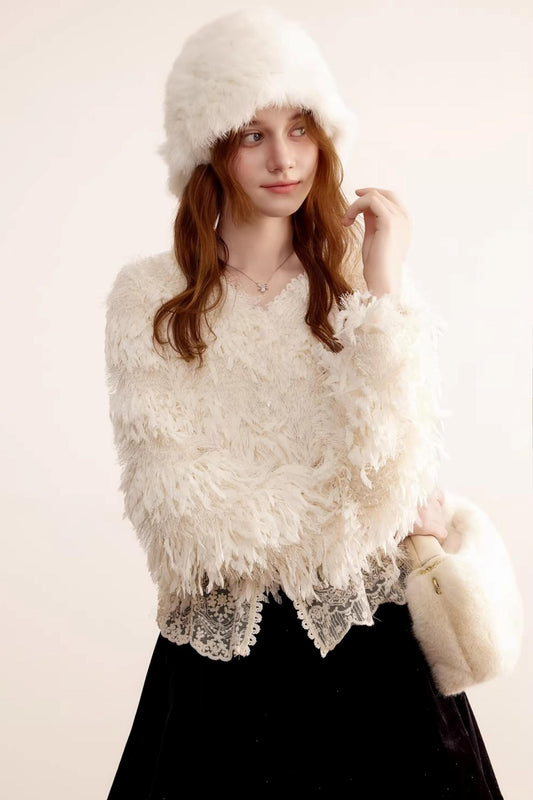 Lace Patchwork Fringe Jacket