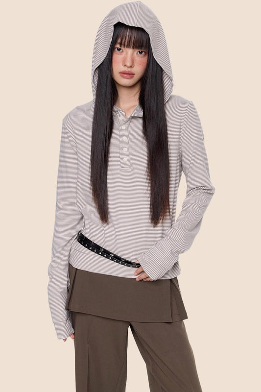 Embroidered Striped Long Sleeve Tee