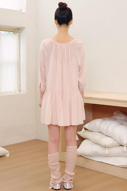 Light Dance Long-Sleeved Shirt Dress