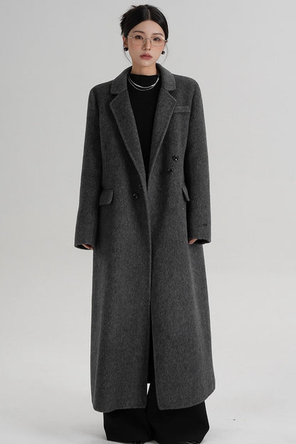 Reversible Long Shoulder Wool Coat
