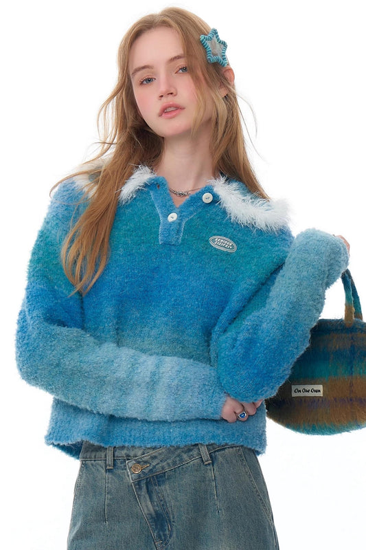 Warm Fluffy Doll Collar Sweater