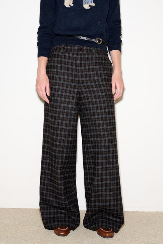 Nordic Woolen Plaid Pants
