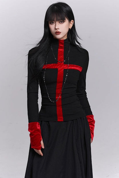 Gothic Cross Collar Top