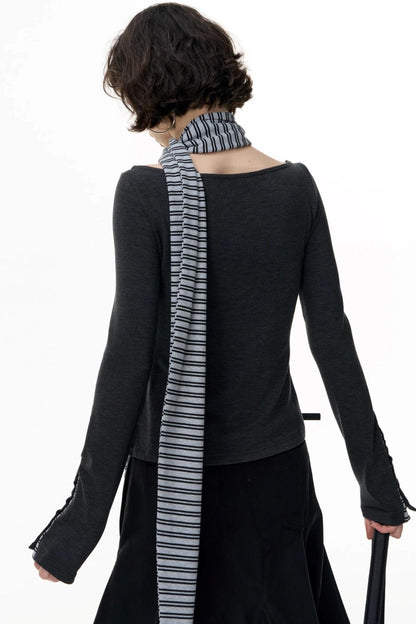 Off-the-Shoulder Striped Tops