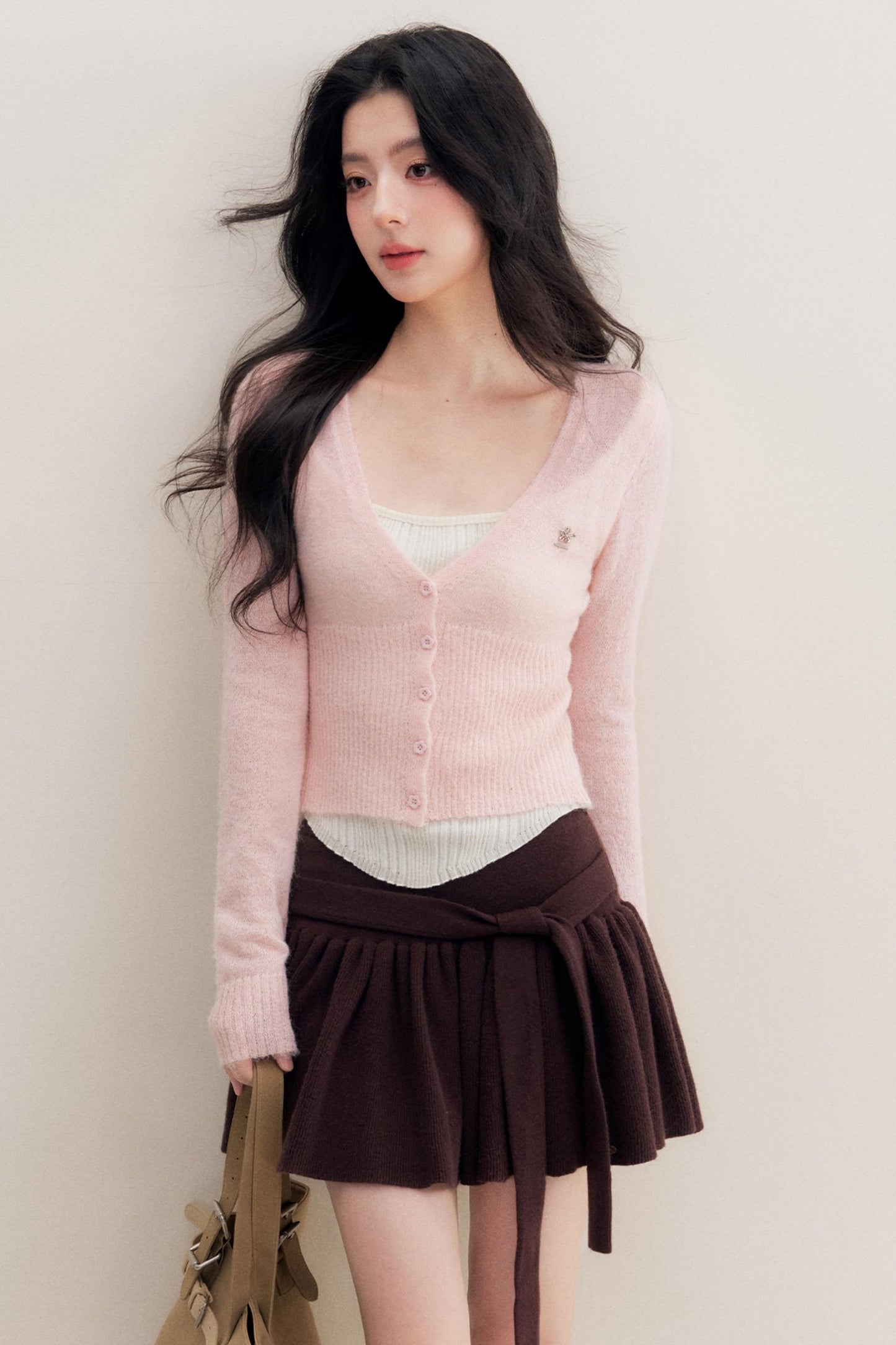 Chocolate Wool A-Line Skirt