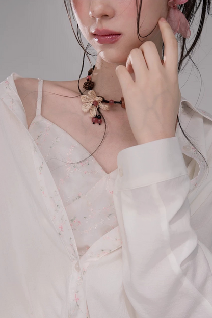Completo Camicia e Gonna Ricamata in Lyocell