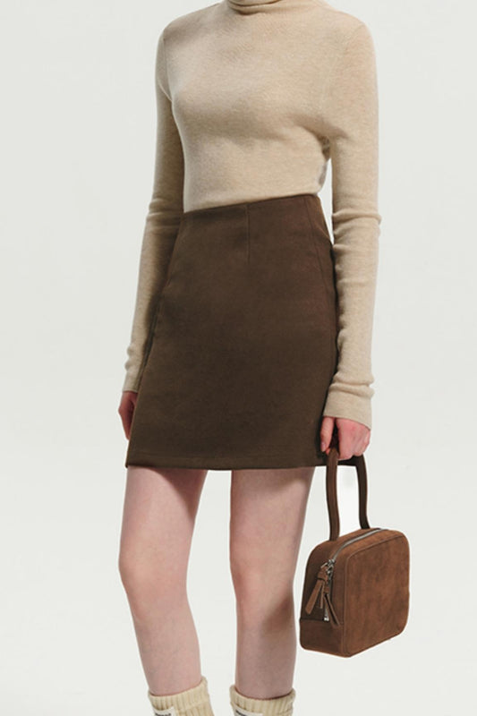 Versatile A-Line Wool Short Skirt