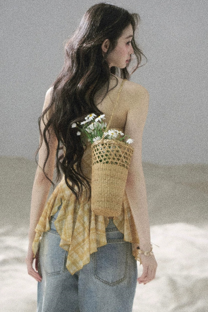 Provençal Fields Quilted Halter Top