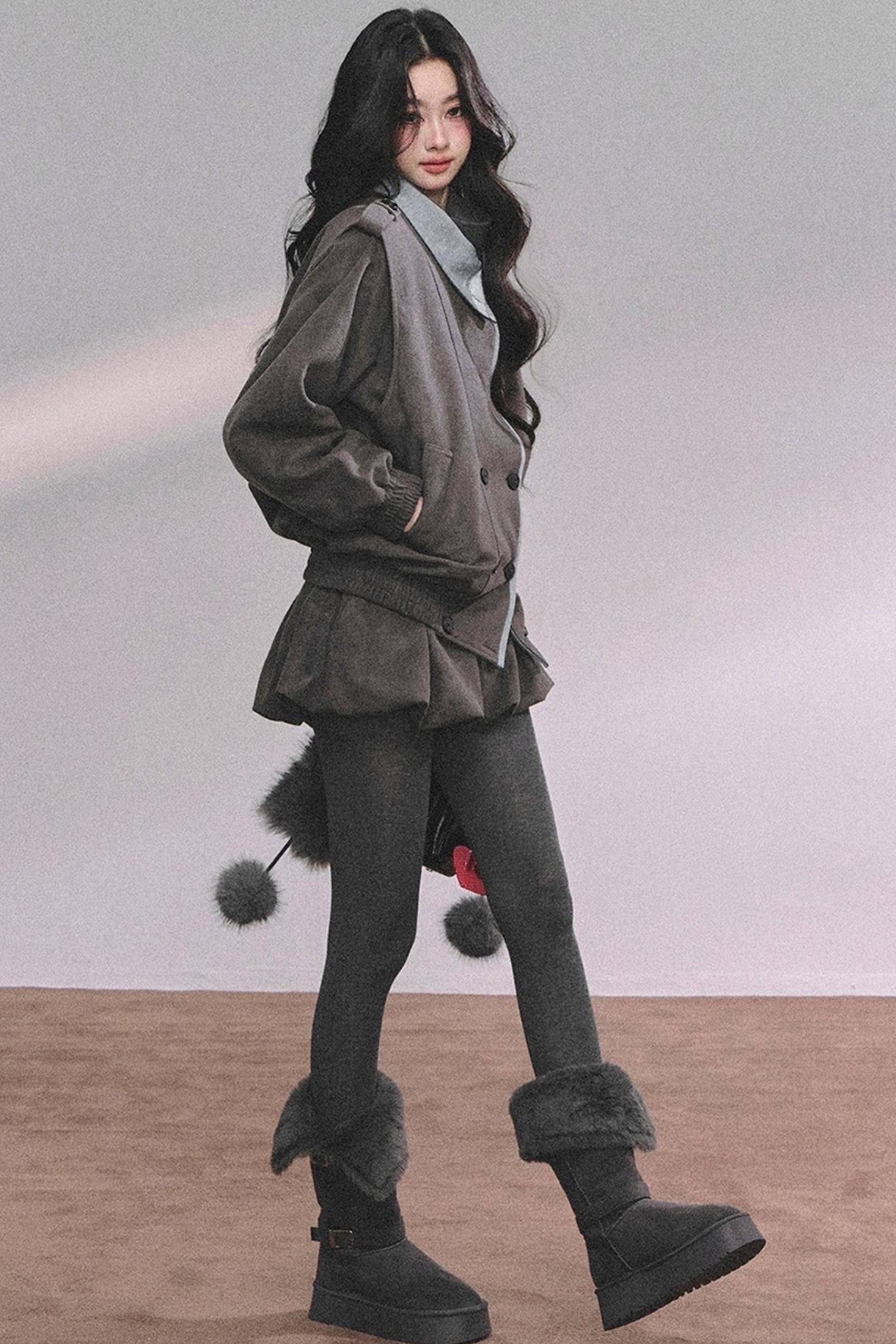 French Autumn Blazer Suit Set-Up