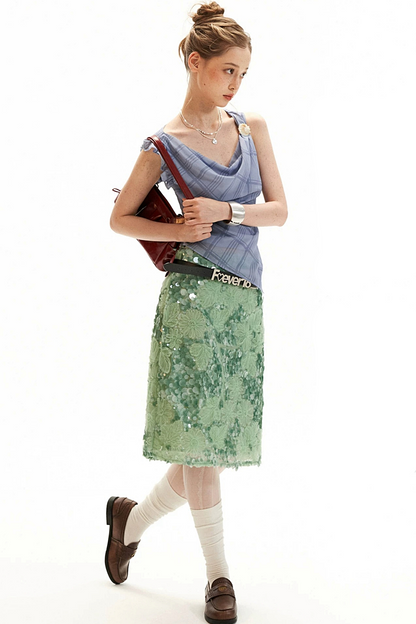 Irregular Collar Gauze Vest