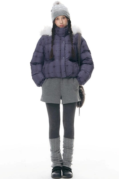 Patchwork Tweed Bootcut Shorts