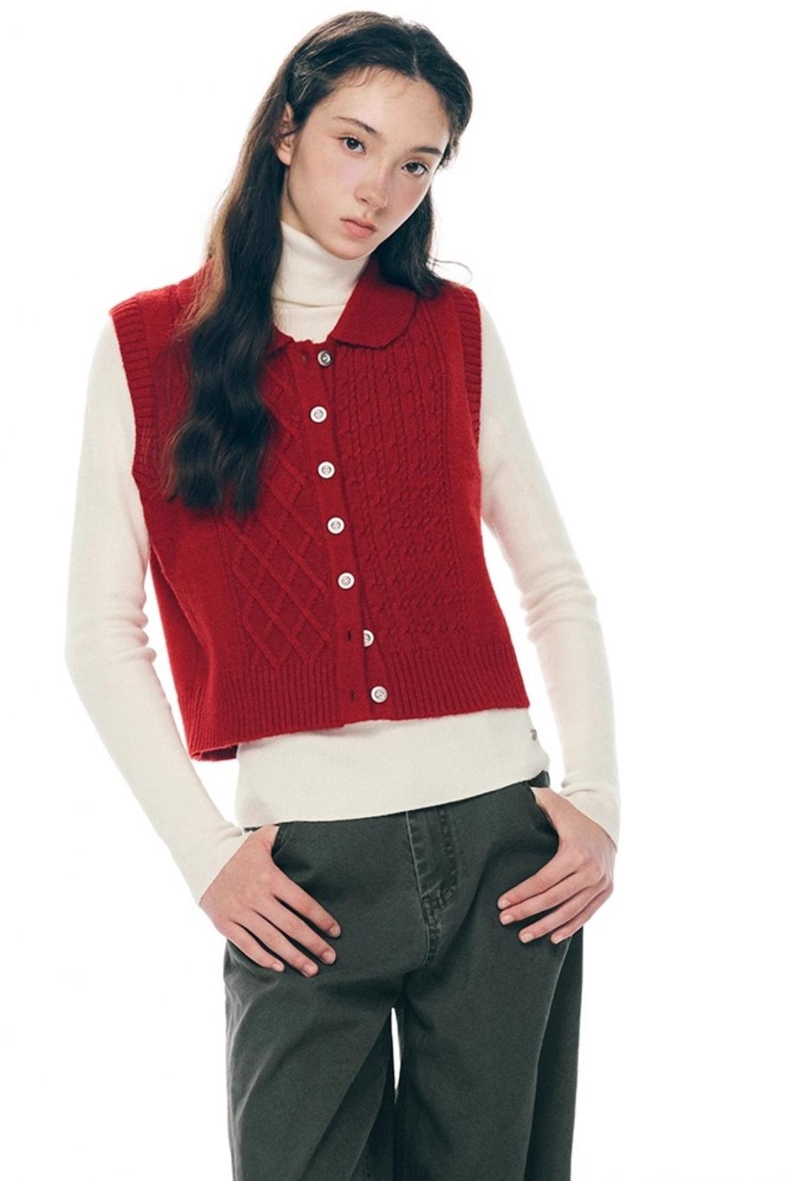 Love Color Notes Knitted Vest Jacket