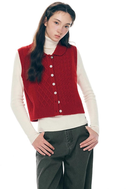 Love Color Notes Knitted Vest Jacket