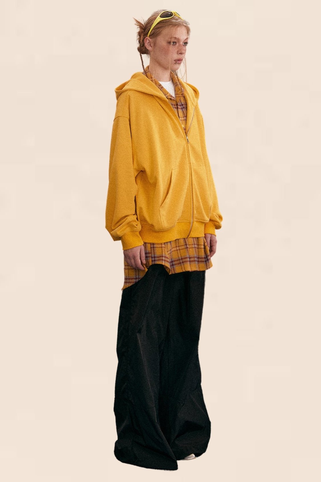 Pre-Fall Yellow Hooded Zipper Jacket