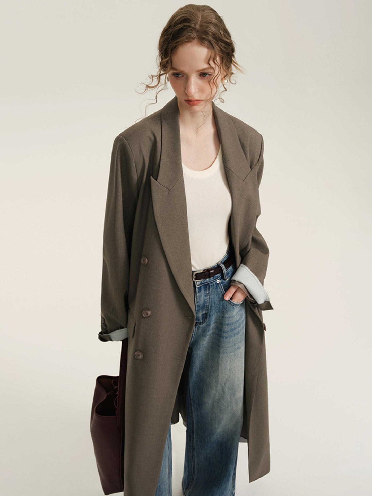 British Style Long Blazer Coat