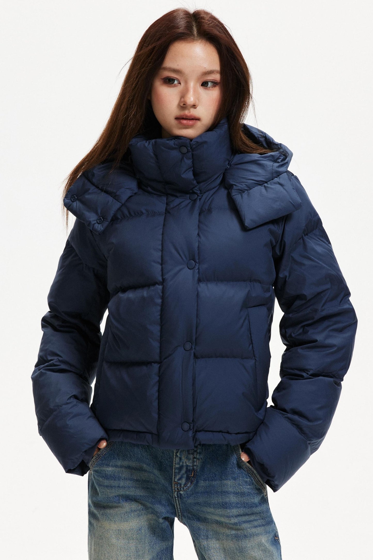Hooded White Duck Down Jacket