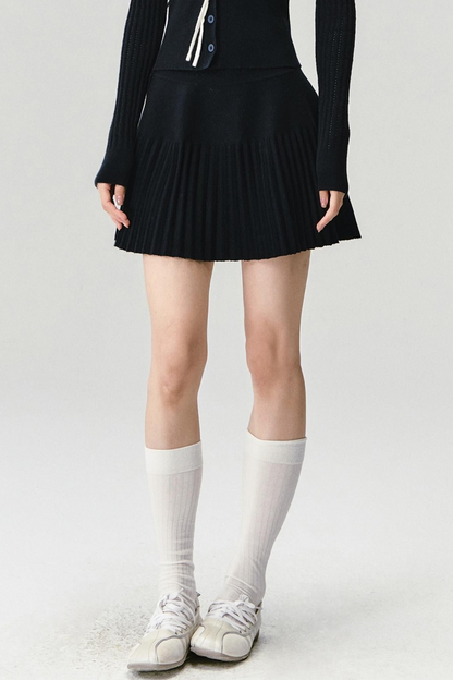 Pleated Knit Skirt & Top Set-Up