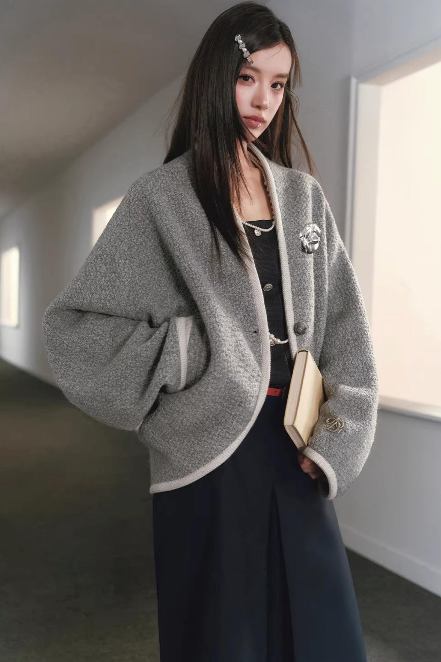 Batwing Wool Cocoon Coat Set-Up