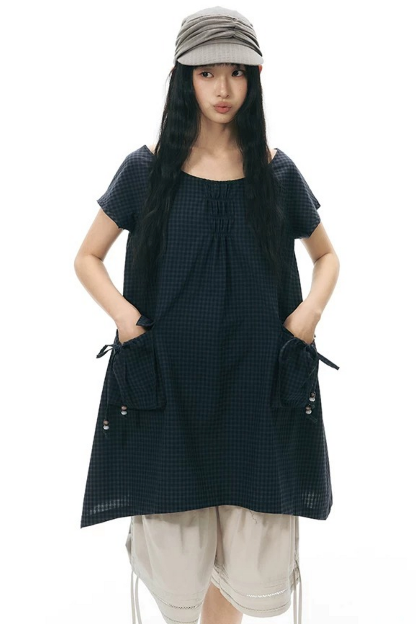 Plaid Pocket Vintage Dress