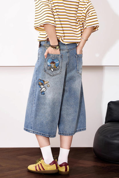 High-Waisted Denim Shorts