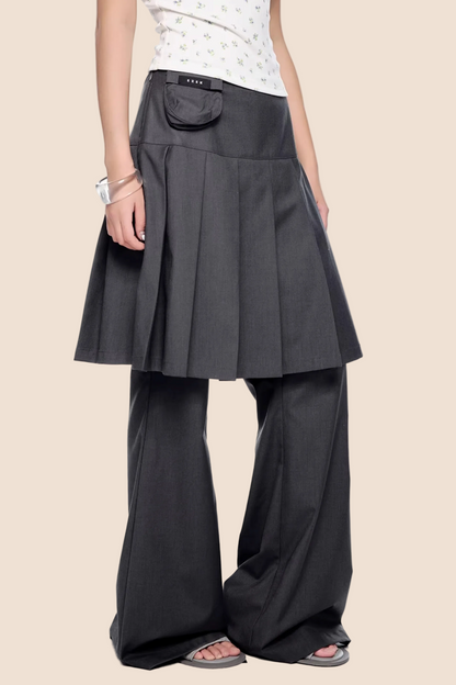 Vintage Pleated Flared Pants