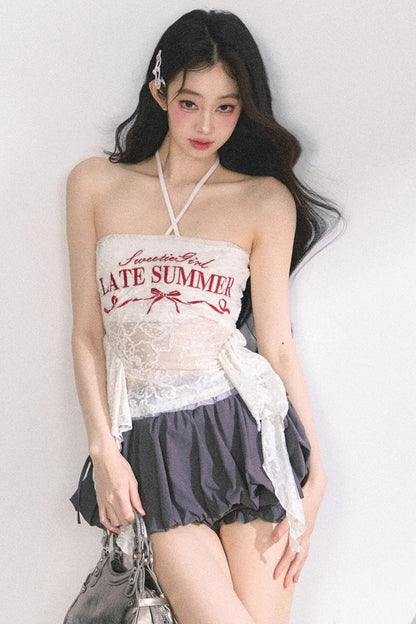 Chic One-Shoulder Lace Top