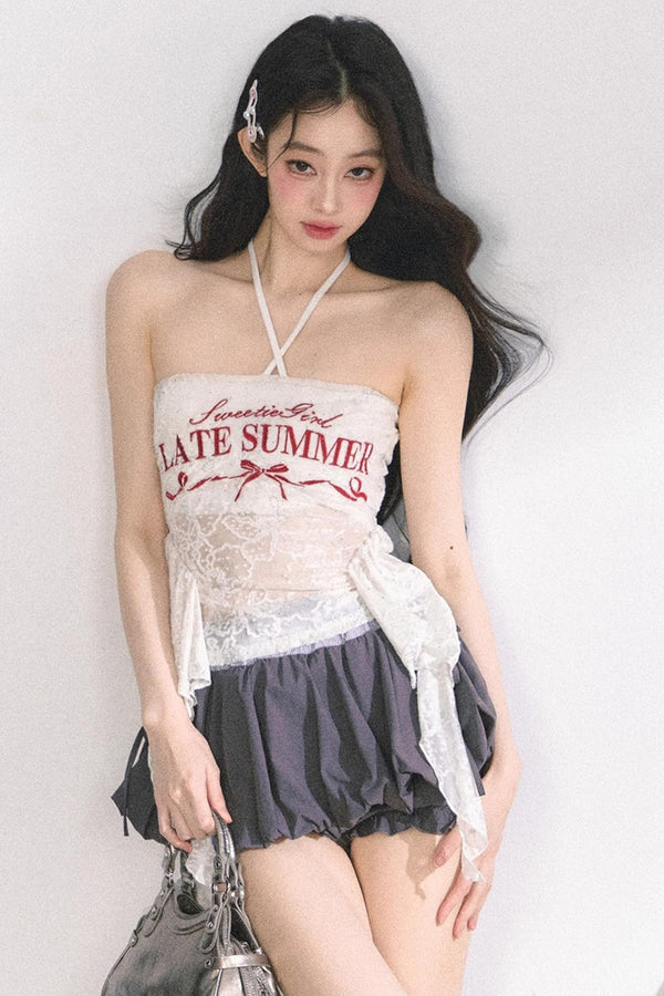 Chic One-Shoulder Lace Top