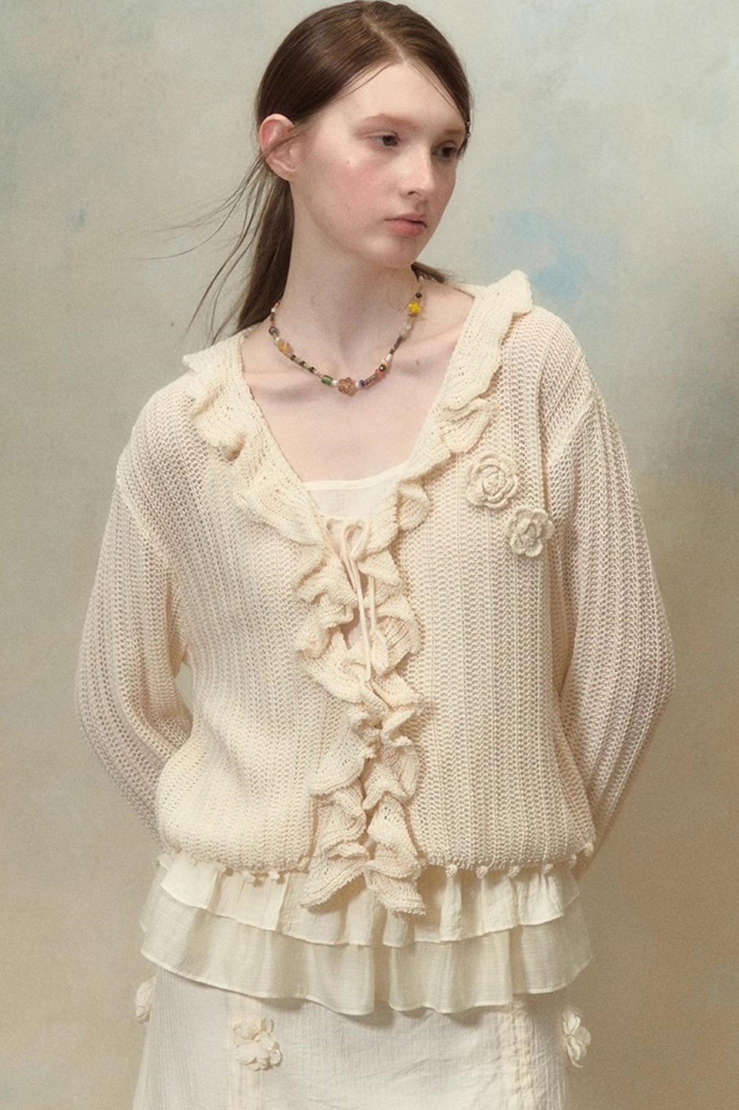 Floral Ruffle Cardigan