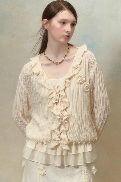 Floral Ruffle Cardigan