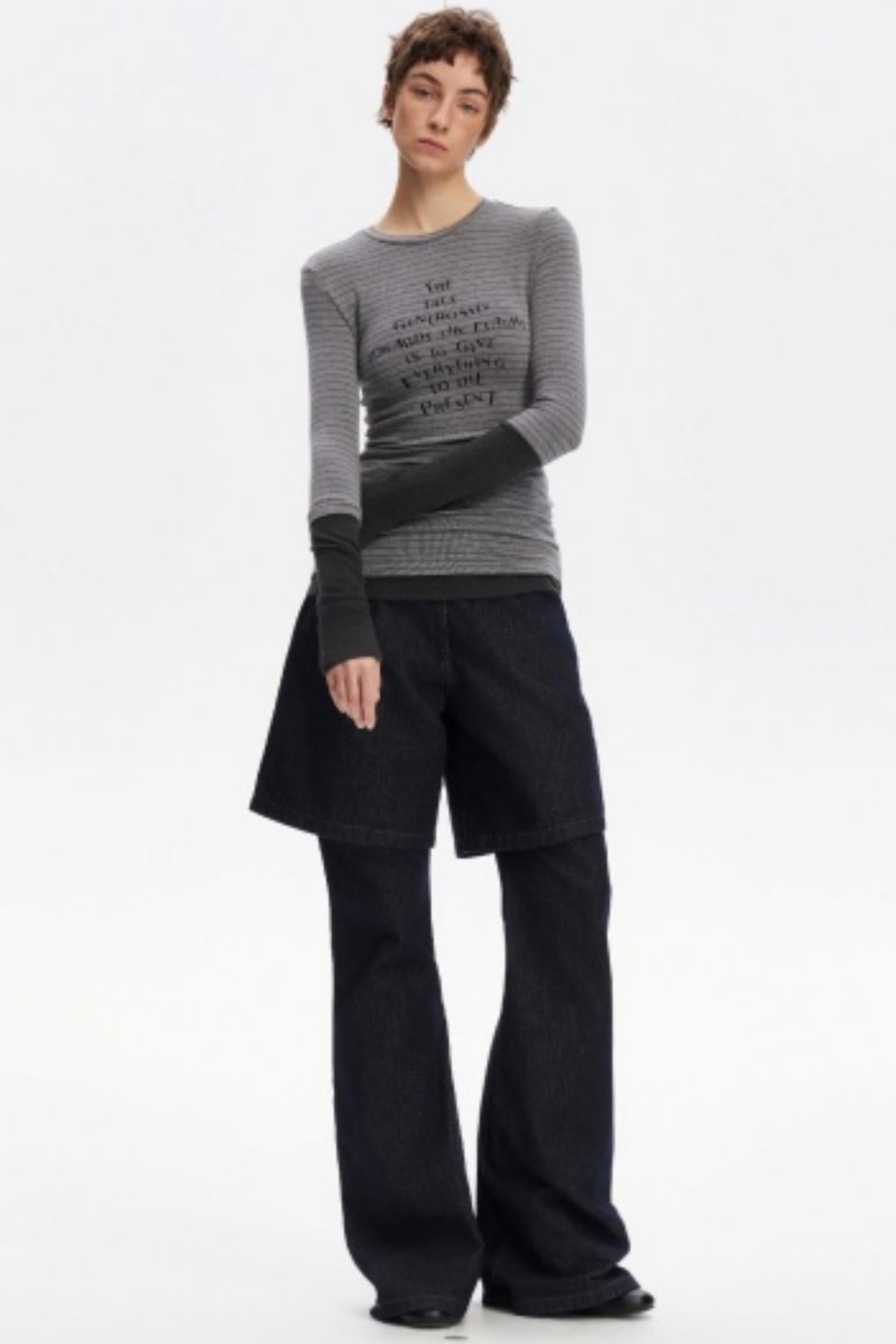 Layered Letter Print Top