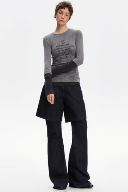 Layered Letter Print Top