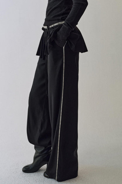 Pleated Wide-Leg Trousers
