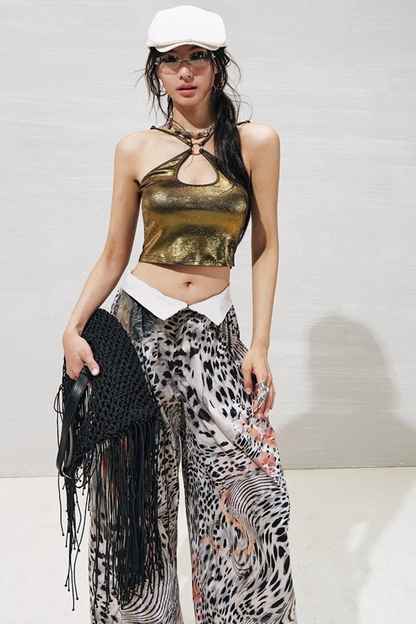 Garden Impression Leopard Print Pants